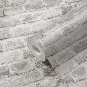 Elements szürke téglamintás tapéta 38814-4