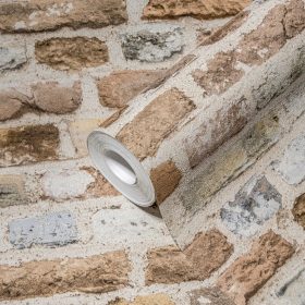 Elements régies, barna téglamintás tapéta 38829-3