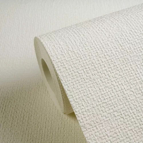 Designed in White festhető, textil jellegű mintás tapéta   38975-1