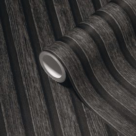 Elements fekete árnyalatai lambériamintás tapéta 39109-4