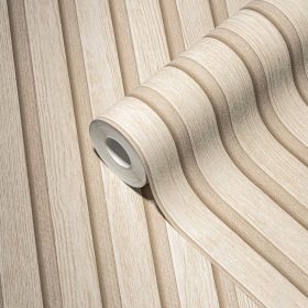 Elements bézs/drapp lambériamintás tapéta 39109-6