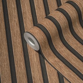 Elements tölgy lambériamintás tapéta 39109-8