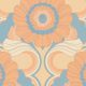 Retro Chic bézs, kék, narancs retro, virág mintás tapéta 39530-2