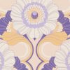 Retro Chic bézs, lila, sárga retro, virág mintás tapéta 39530-3