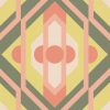 Retro Chic bézs, zöld, sárga, piros, rózsaszín retro, geometriai mintás tapéta 39531-3