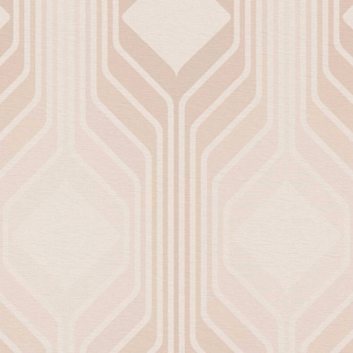 Retro Chic bézs, rózsaszín retro, geometriai mintás tapéta 39532-5