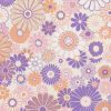 Retro Chic narancs, rózsaszín, lila, törtfehér retro, virág mintás tapéta 39535-1