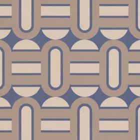   Retro Chic barna, kék retro, geometriai mintás tapéta 39536-3