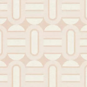   Retro Chic bézs, rózsaszín, fehér retro, geometriai mintás tapéta 39536-5