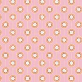   Retro Chic bézs, narancs, rózsaszín retro, geometriai mintás tapéta 39537-3