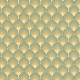   Retro Chic barna, sárga, zöld, drapp retro, geometriai mintás tapéta 39538-1