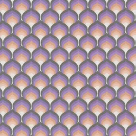   Retro Chic narancs, fekete, lila, drapp retro, geometriai mintás tapéta 39538-2