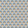 Retro Chic kék, barna, sárga retro, geometriai mintás tapéta 39538-3