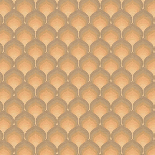 Retro Chic barna, narancs, sárga retro, geometriai mintás tapéta 39538-4