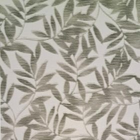   Törtfehér alapon babérzöld elmosódott hatású levél mintás tapéta 406313