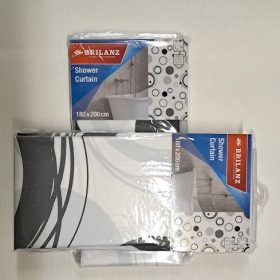 Szürke-fehér körmintás zuhanyfüggöny 42125004