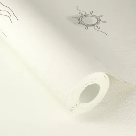   Unsere fehér alapon fekete tengermótívum mintás tapéta 429534