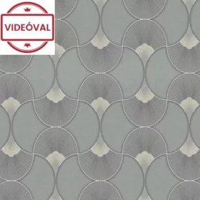   Evora szürke alapon fehér-arany art deco mintás tapéta 459331