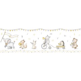 Zenélő állatok mintás bordűr 472-3