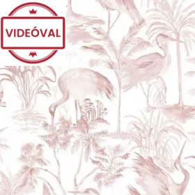 Eden fehér alapon mályva gém mintás tapéta 47401