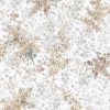Eden fehér alapon szürke-barna festett hatású virág, faág mintás tapéta 47453