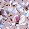 Eden lila alapon lila-kék-fehér-rózsaszín festett virág hatású mintás tapéta 47463