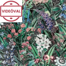    Eden lila-kék apró pöttyös alapon virágos tapéta 47475