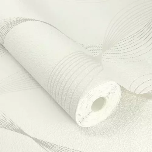 Unsere modern fehér/drapp/szürke hullámmintás tapéta 475678