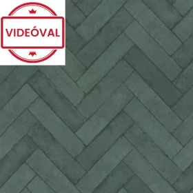   Factory V. kékeszöld téglákból kirakott halszálka mintás tapéta 499155