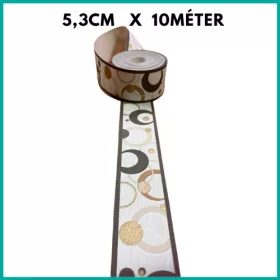   Bézs-sötétbarna arany körmintás tapétaszegély  5,3 cm 500-06
