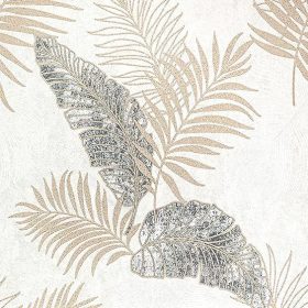 Szürke-barna-fekete csillámló leveles tapéta 5230407-22