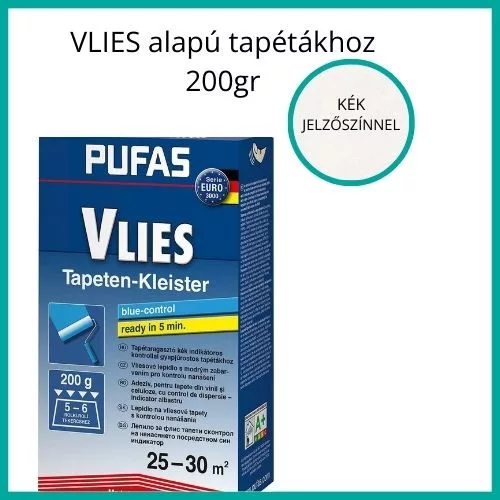 Tapéta ragasztó kék kontrollal vlies tapétákhoz, kis doboz