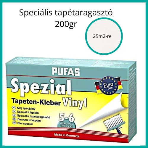 Pufas spezial tapéta ragasztó papír-vinyl tapétához kis doboz, zöldeskék doboz