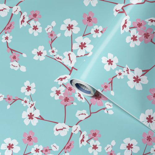 Gekkofix/Venilia Deco Premium Cherry Flowers cseresznyevirág mintás öntapadós fólia 54923 45cm