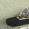 Liverna sűrű grafikus levélmintás zsályazöld/fehér tapéta  554830AH