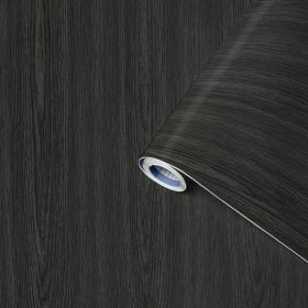   Gekkofix/Venilia Deco Premium Black wood fekete faerezetes öntapadós fólia 56114 90cm