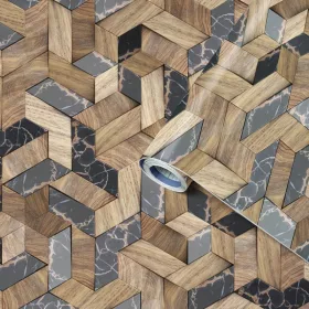   GEKKOFIX / VENILIA PERFECT FIX WOODEN MOSAIC fa mozaik öntapadós fólia 56130 45cm