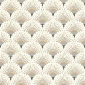 Törtfehér-ezüst-fekete art deco mintás tapéta 637649 