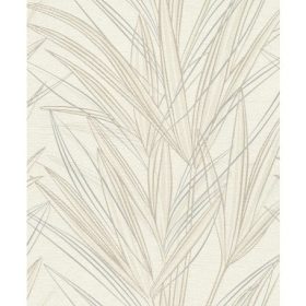   Welcome home drapp-szürkésbarna-fényes ezüst levél mintás tapéta 654004