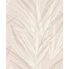   Welcome home halvány mályva-szürke-fényes bronz leveles tapéta 654028