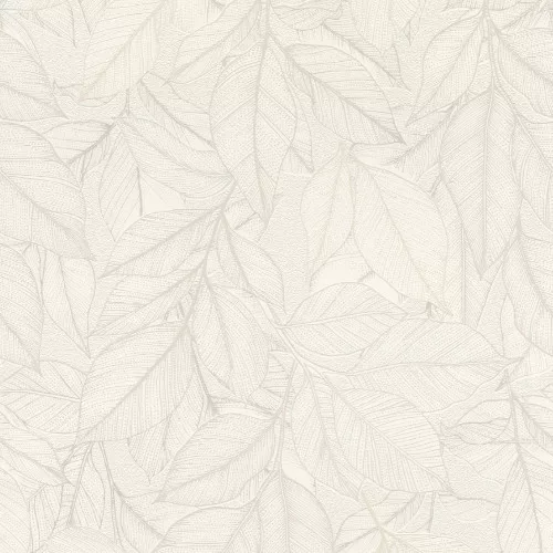 My moments fehér alapon szürkésbarna/bész/szürke/fényes fehér levél mintás tapéta 700763