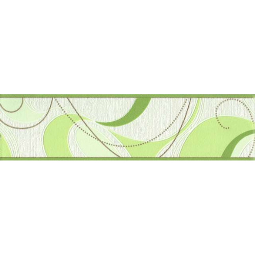 Zöld fehér hullámos bordűr 703-22 