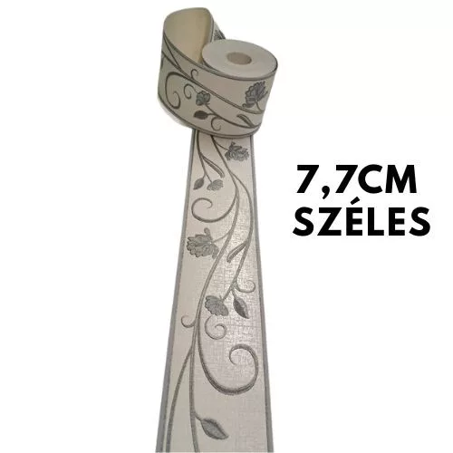 Szürke virágos tapétaszegély 707-21