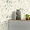 Farm Living elegáns finom akvarell hatású bézs-barna-kék virágszirmos tapéta 709018