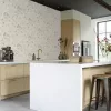 Farm Living elegáns finom akvarell hatású bézs-mályva színű virágszirmos tapéta 709056