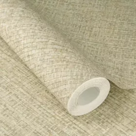   Farm Living natur szövött rattan hatású melegbarna - hínárzöld színű tapéta  709452