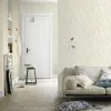 Farm Living világosszürke -fehér levélmintás tapéta 709537