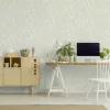 Farm Living hideg tónusú nefritzöld-fehér levélmintás tapéta 709551