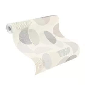   Unsere fehér/szürke geometriai mintás modern tapéta 735956