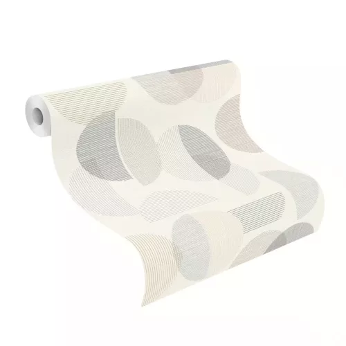 Unsere fehér/szürke geometriai mintás modern tapéta 735956